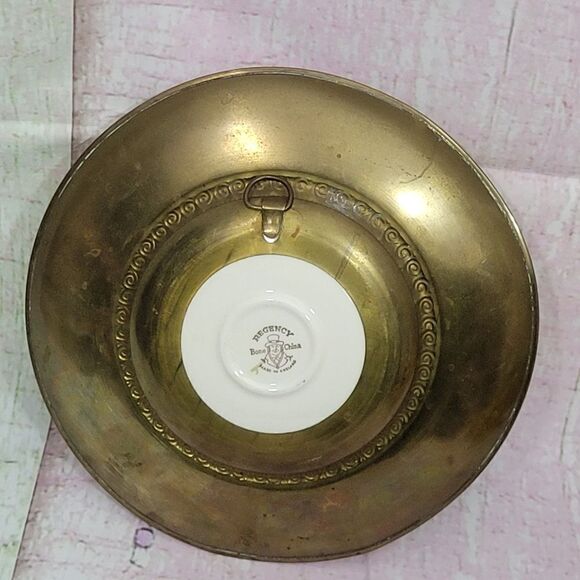Brass Bone China Plate Wall Hanging - Picture 6 of 9
